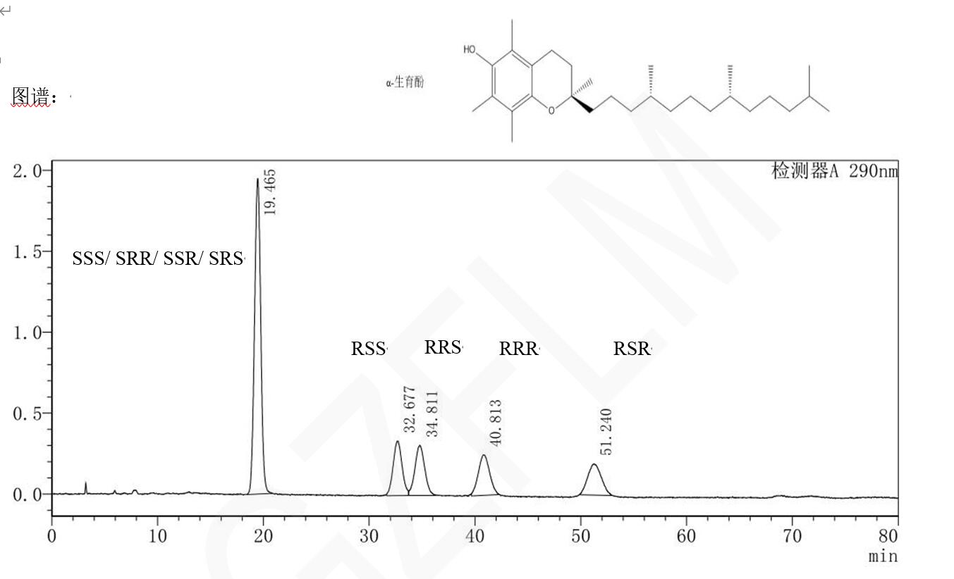 甲醚衍生后α-生育酚的HPLC手性拆分方法